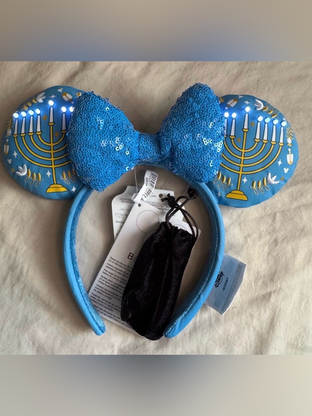 Disney Parks Hanukkah Light Up Ears - Picture 2 of 7